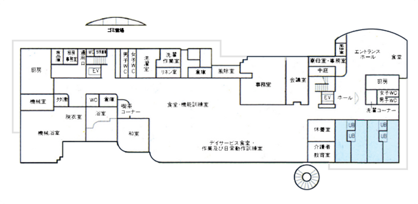 広い施設の見取り図