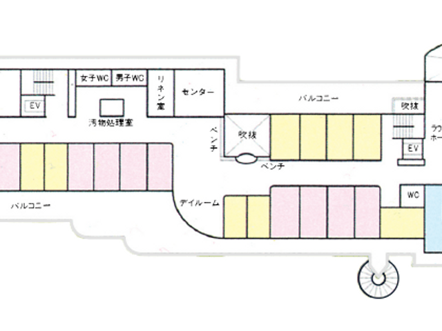 施設の見取り図 内観 施設全体の見取り図で、各部屋や設備の配置が一目でわかるようになっています。