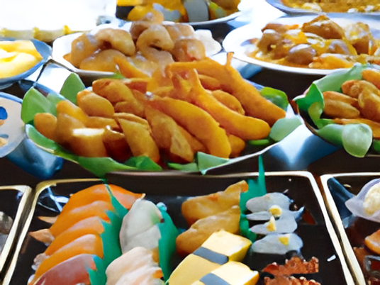 色とりどりの料理の皿