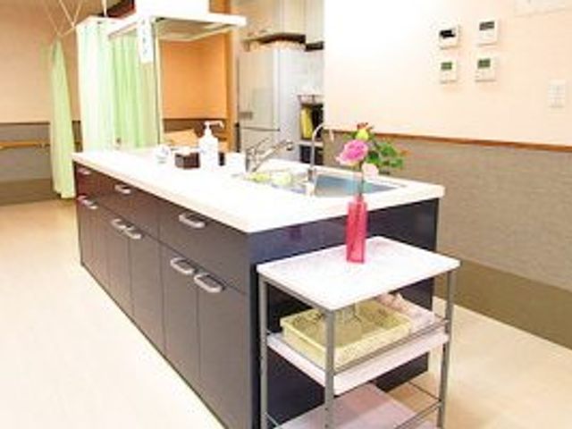 調理設備のある部屋 キッチン 広々としたカウンターと機能的に配置された収納が特徴の調理スペースです。