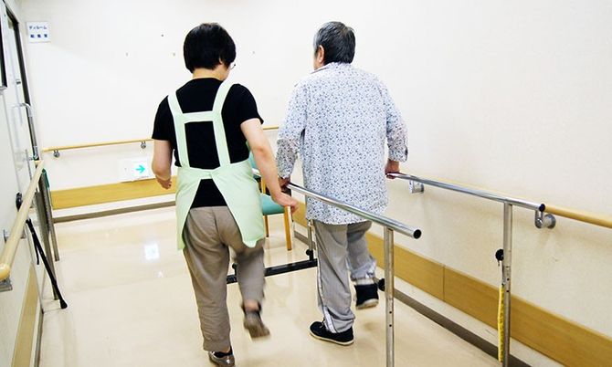 機能訓練が行われる廊下