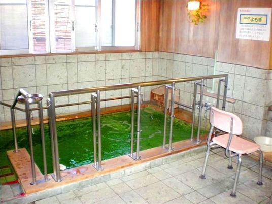浴槽と手すりの浴室  