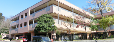 緑に囲まれた建物外観
