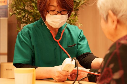 健康チェック中の様子