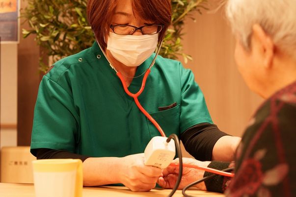 健康チェック中の様子