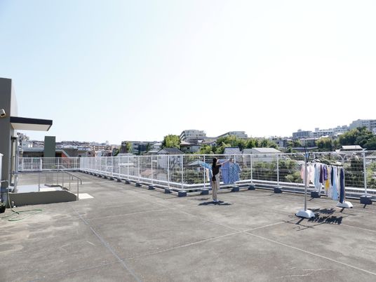 屋上の洗濯スペース