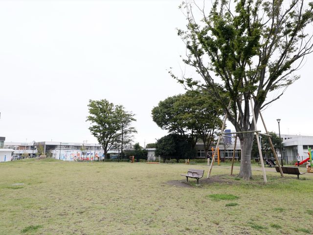 緑豊かな中庭風景 外観 広々とした緑の空間で、ベンチが設置されており、ひとときのくつろぎを提供しています。散歩や憩いの場として最適な環境が整っております。