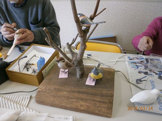 手作り作品の机