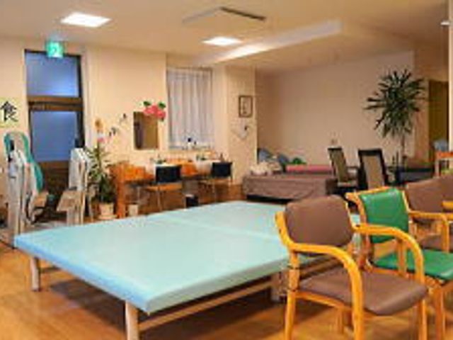 解放感ある室内 機能訓練室 明るい自然光が差し込む訓練室です。多様なエクササイズ用具が用意されています。