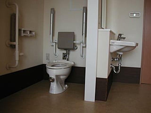 快適な利用が可能なトイレ トイレ   手すりが設置された使いやすいトイレです。安全に配慮された設計が魅力的です。