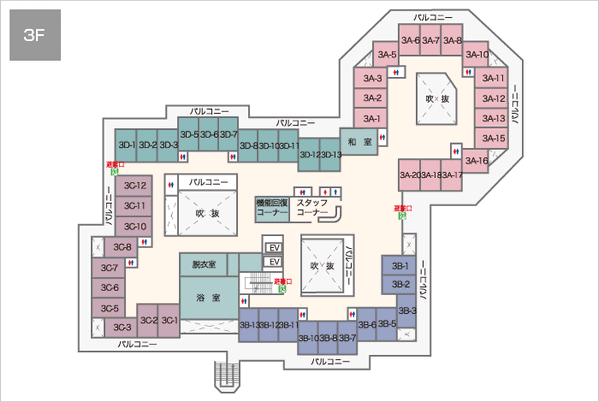 建物3階の見取り図