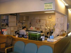 スタッフが働く受付