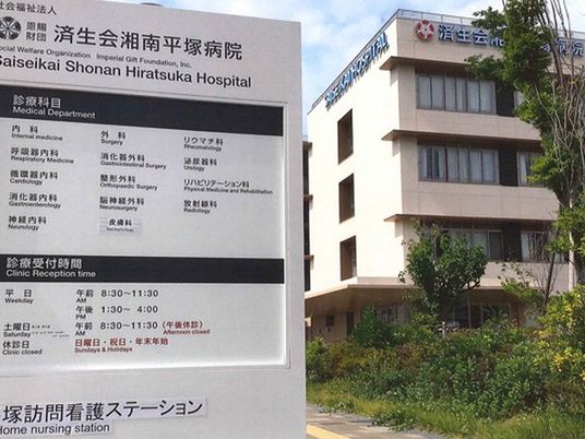 病院外観と案内板  