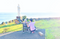 海辺に面した石像