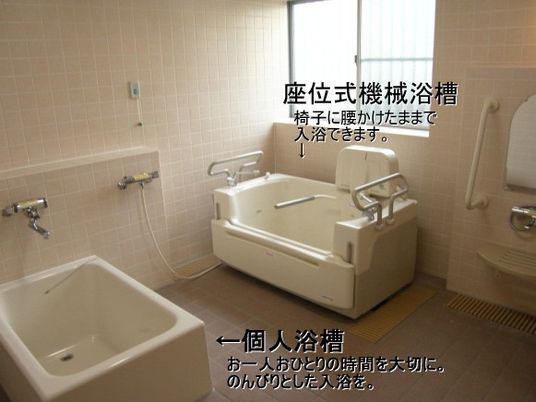 座位式浴槽の浴室  