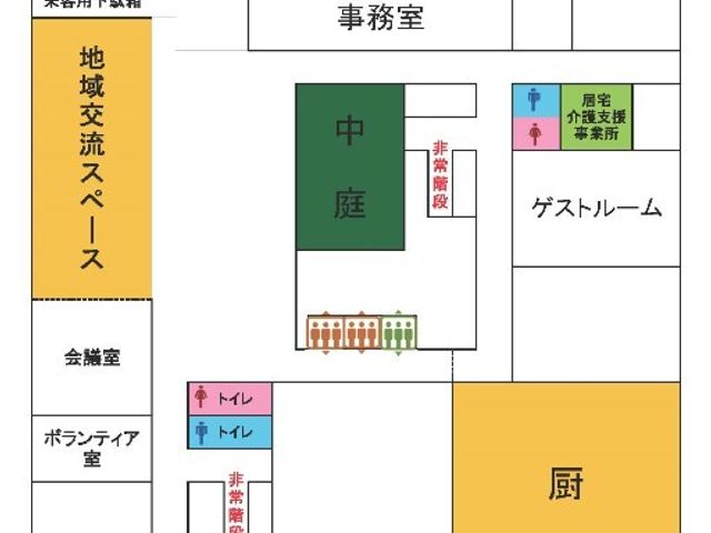 フロア図 内観 施設内のフロア案内図です。各部屋の位置とデザインが一目でわかります。
