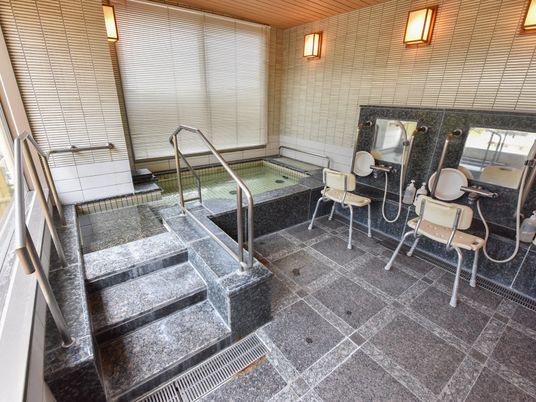 バリアフリー設計の浴室