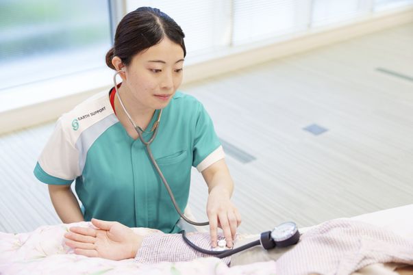 スタッフによる健康チェック