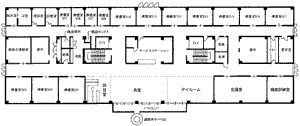 ユニットバス付きの居室の平面図