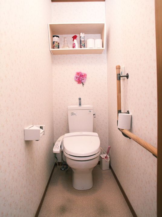 手すり付き清潔なトイレ