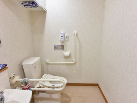 手すり付き清潔なトイレ