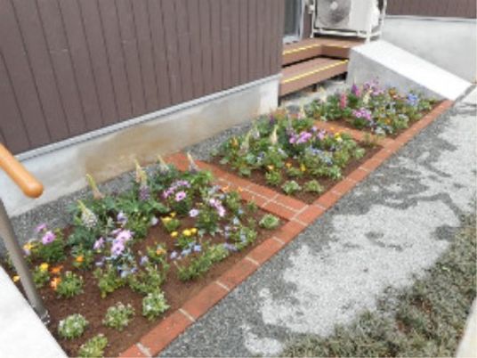 花壇のある中庭