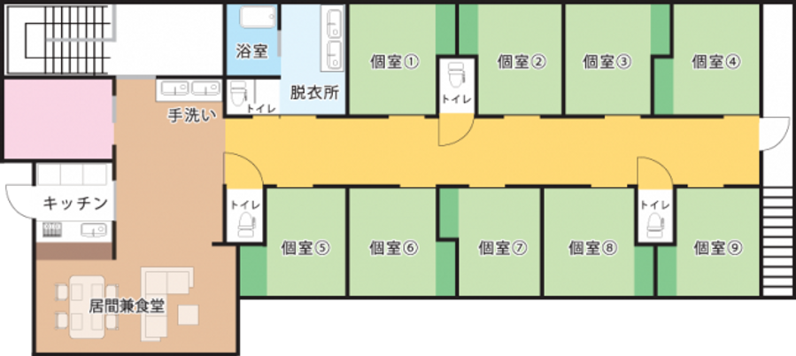 設備が整った廊下