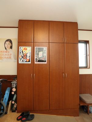 明るい和室の大型収納