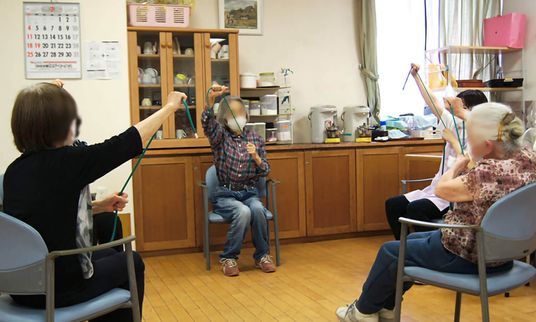 元気な運動の様子機能訓練室