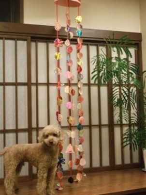 犬と飾りの和室