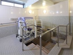バリアフリーの浴室設備
