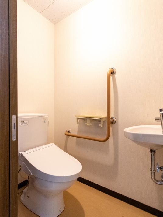 手すり付きのトイレ