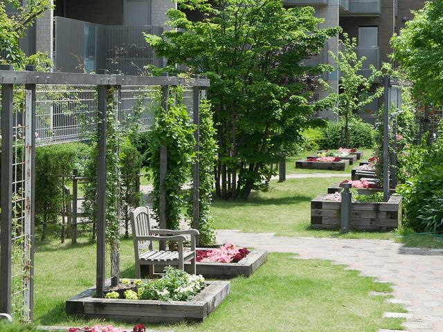 緑豊かな庭 庭 豊かな自然に囲まれた庭です。リラックスした散策を楽しみながら、気持ちをリフレッシュできます。