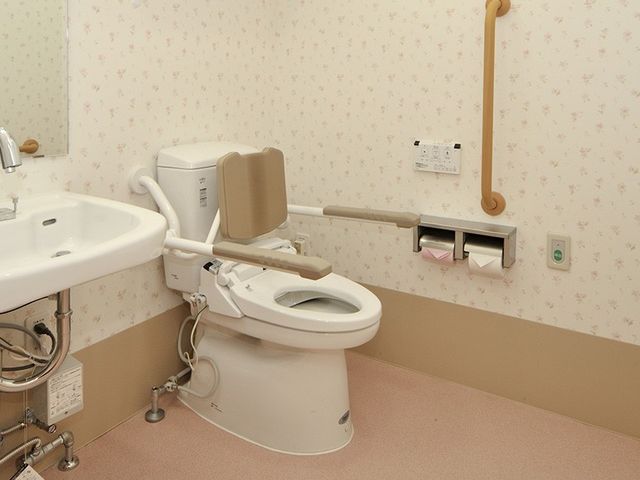 使用しやすいトイレ トイレ 手すりが設置され、使いやすさを考慮したトイレです。安全で快適な環境を提供します。