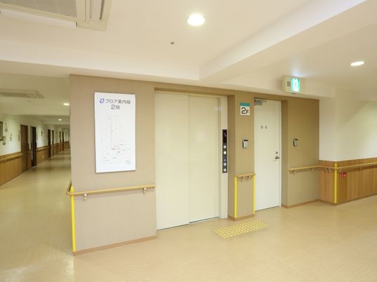 清潔な廊下とエレベーター