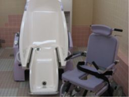 バリアフリーの浴室機器