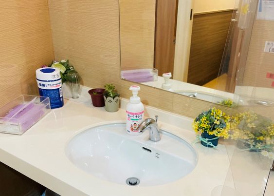 清潔な洗面台とミラー