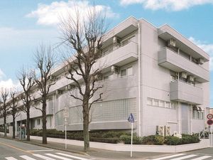 街角に建つ白い建物