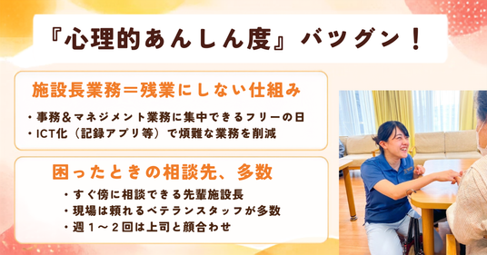 相談するスタッフと利用者  