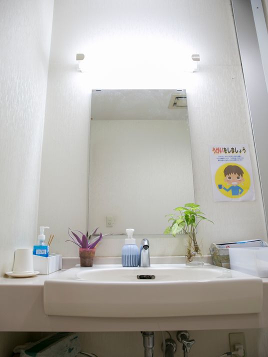 清潔な洗面台と鏡