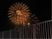 夜空の花火と手すり