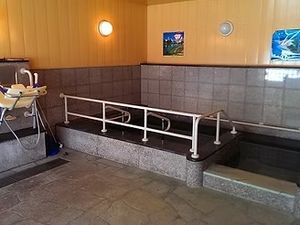 手すり付き浴室  
