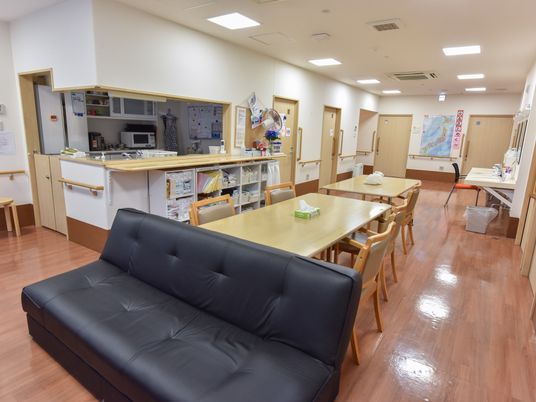 明るい共用エリアの一角