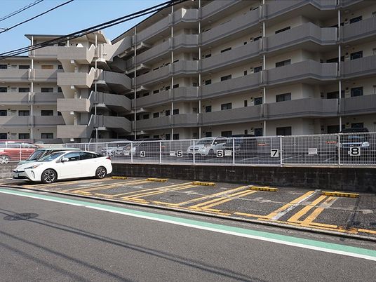 建物前の駐車場外観  