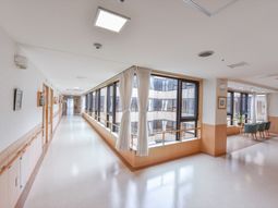 廊下に広がる採光と清潔感