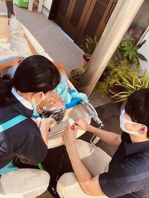 屋外で行う清潔活動