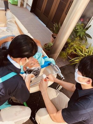 屋外で行う清潔活動