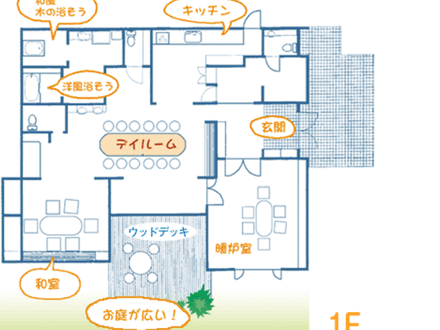 広い庭のある外観 庭 緑に囲まれた広々とした庭では、日光浴や散歩を楽しむことができます。リラックスできる空間です。