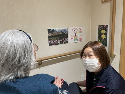 スタッフと利用者のふれあい