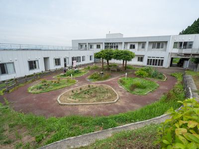 広々とした緑の中庭